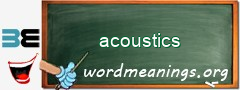 WordMeaning blackboard for acoustics